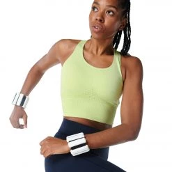 Sweaty Betty Stamina Longline Workout Bra Pomelo Green