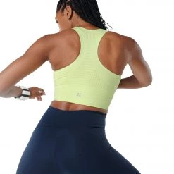 Sweaty Betty Stamina Longline Workout Bra Pomelo Green