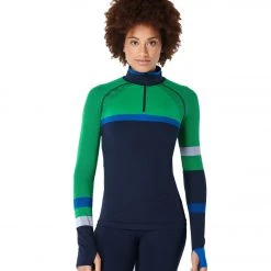 Sweaty Betty Athlete Workout Half Zip Long Sleeve Top Navy Blue NEW ARRIVALS
