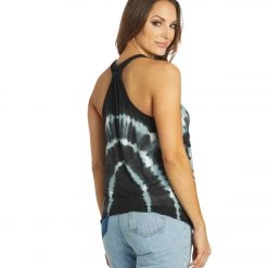 Yak & Yeti Boho Yoga Tie Dye Tank Top Black