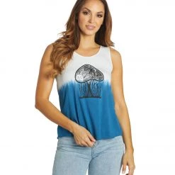NEW ARRIVALS Yak & Yeti Mushroom Ombre Tie Dye Tank Top Blue