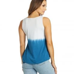 NEW ARRIVALS Yak & Yeti Mushroom Ombre Tie Dye Tank Top Blue