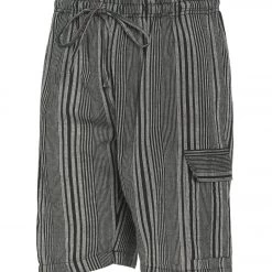 NEW ARRIVALS Yak & Yeti Men's Striped Shorts With Pockets Black