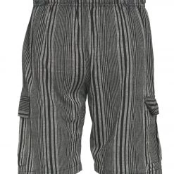 NEW ARRIVALS Yak & Yeti Men's Striped Shorts With Pockets Black