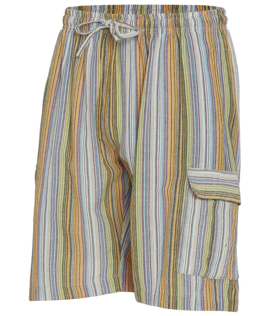 Yak & Yeti Men's Striped Shorts With Pockets Natural 4 Yak & Yeti Men's Striped Shorts With Pockets Natural