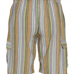 Yak & Yeti Men's Striped Shorts With Pockets Natural 9 Yak & Yeti Men's Striped Shorts With Pockets Natural