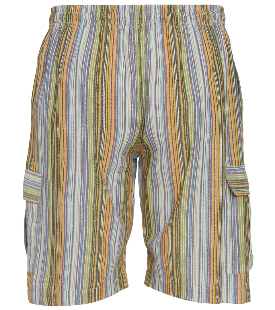 Yak & Yeti Men's Striped Shorts With Pockets Natural 5 Yak & Yeti Men's Striped Shorts With Pockets Natural