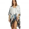 NEW ARRIVALS Yak & Yeti Fringed Gyspy Tie Dye Kimono Wrap Black