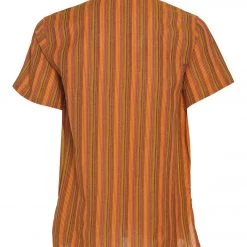 NEW ARRIVALS Yak & Yeti Men's Striped Short Sleeve Kurta Mustard