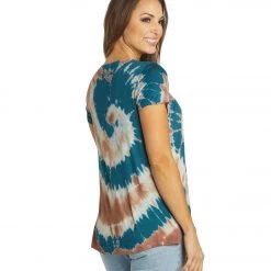 NEW ARRIVALS Yak & Yeti Spiral Tie Dye Loose Fit Tee Teal 11 NEW ARRIVALS Yak & Yeti Spiral Tie Dye Loose Fit Tee Teal