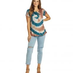 NEW ARRIVALS Yak & Yeti Spiral Tie Dye Loose Fit Tee Teal 12 NEW ARRIVALS Yak & Yeti Spiral Tie Dye Loose Fit Tee Teal
