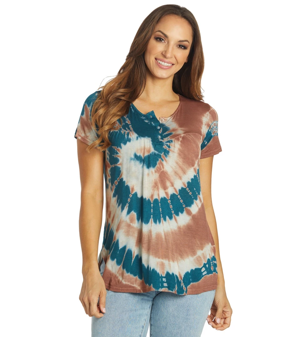 NEW ARRIVALS Yak & Yeti Spiral Tie Dye Loose Fit Tee Teal 9 NEW ARRIVALS Yak & Yeti Spiral Tie Dye Loose Fit Tee Teal
