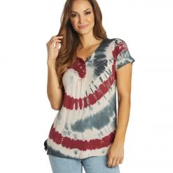 NEW ARRIVALS Yak & Yeti Spiral Tie Dye Loose Fit Tee Wine