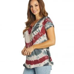 NEW ARRIVALS Yak & Yeti Spiral Tie Dye Loose Fit Tee Wine