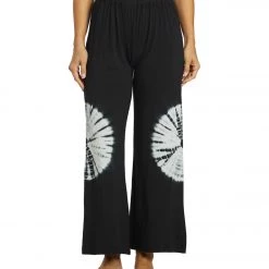 NEW ARRIVALS Yak & Yeti Tie Dye Wide Leg Pants Black