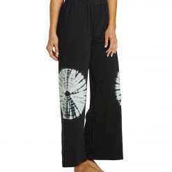 NEW ARRIVALS Yak & Yeti Tie Dye Wide Leg Pants Black
