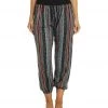 Yak & Yeti Striped Bohemian Harem Pants Maroon Multi