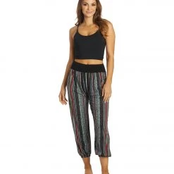 Yak & Yeti Striped Bohemian Harem Pants Maroon Multi 12 Yak & Yeti Striped Bohemian Harem Pants Maroon Multi