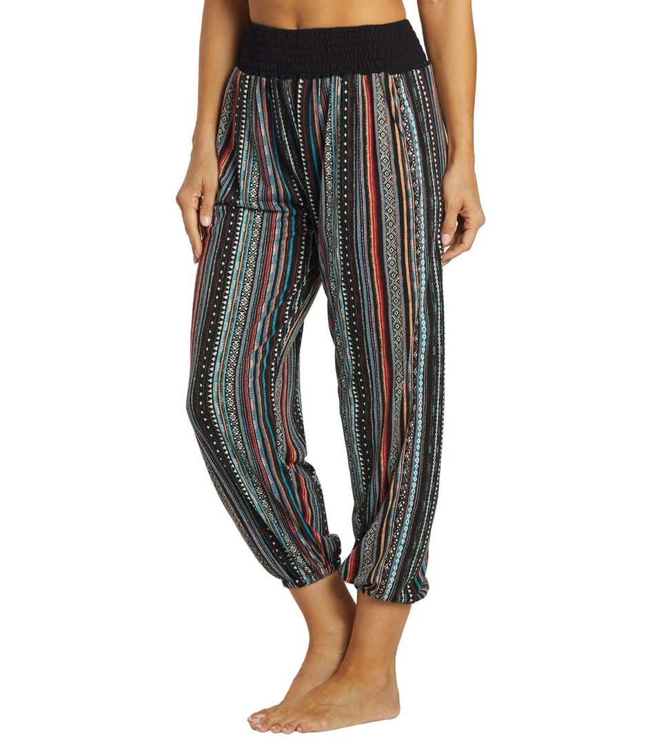 Yak & Yeti Striped Bohemian Harem Pants Maroon Multi 7 Yak & Yeti Striped Bohemian Harem Pants Maroon Multi