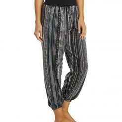 Yak & Yeti Striped Bohemian Harem Pants Grey