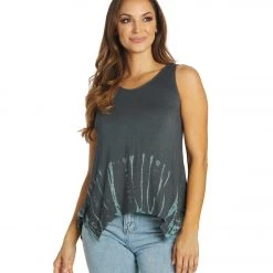 Yak & Yeti Casual Tie Dye Tank Grey NEW ARRIVALS