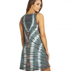 Yak & Yeti Tie Dye Boho Dress Grey
