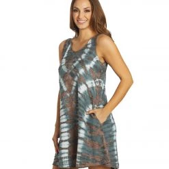 Yak & Yeti Tie Dye Boho Dress Grey