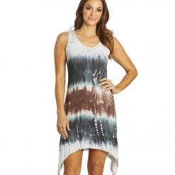 NEW ARRIVALS Yak & Yeti Tie Dye Boho Patchwork Dress Black