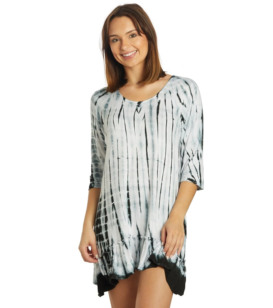 Yak & Yeti Boho Style Ruffled Tie Dye Tunic 3 Yak & Yeti Boho Style Ruffled Tie Dye Tunic