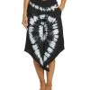 NEW ARRIVALS Yak & Yeti Tie Dye Cropped Bohemian Style Pants Black