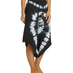 NEW ARRIVALS Yak & Yeti Tie Dye Cropped Bohemian Style Pants Black