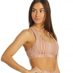 Spiritual Gangster Studio Sports Bra Amore Stripe Print