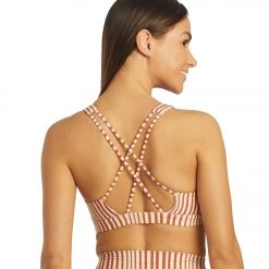 Spiritual Gangster Studio Sports Bra Amore Stripe Print