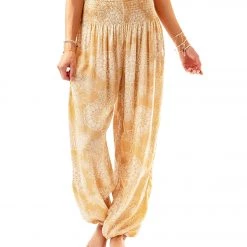 Lotus And Luna Mandala Paisley Harem Pants Mustard CLOTHING
