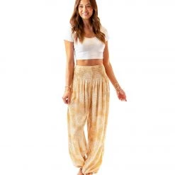 Lotus And Luna Mandala Paisley Harem Pants Mustard CLOTHING 12 Lotus And Luna Mandala Paisley Harem Pants Mustard CLOTHING