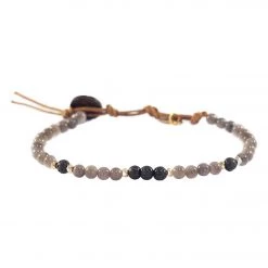 NEW ARRIVALS Lotus And Luna Strength + Healing Bracelet Gray/Black