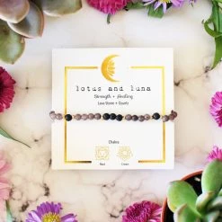 NEW ARRIVALS Lotus And Luna Strength + Healing Bracelet Gray/Black