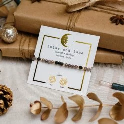 NEW ARRIVALS Lotus And Luna Strength + Healing Bracelet Gray/Black