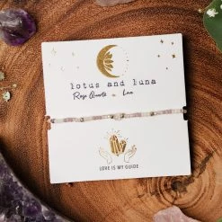 Lotus And Luna Love Rose Quartz Goddess Bracelet Pink/White