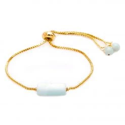 Lotus And Luna Inner Peace Amazonite Stone Of The Earth Bracelet Aqua/Gold NEW ARRIVALS