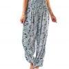 Lotus And Luna Watercolor Mandala Harem Pants Gray 2 Lotus And Luna Watercolor Mandala Harem Pants Gray