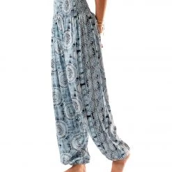 Lotus And Luna Watercolor Mandala Harem Pants Gray 10 Lotus And Luna Watercolor Mandala Harem Pants Gray