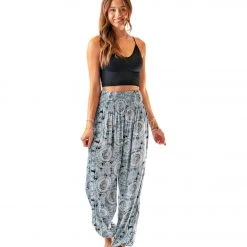 Lotus And Luna Watercolor Mandala Harem Pants Gray 12 Lotus And Luna Watercolor Mandala Harem Pants Gray