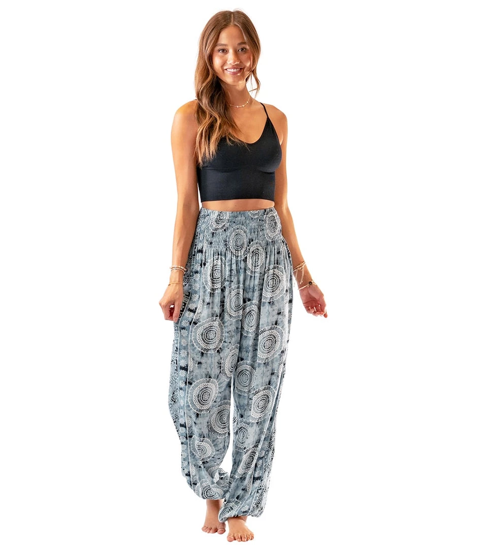 Lotus And Luna Watercolor Mandala Harem Pants Gray 6 Lotus And Luna Watercolor Mandala Harem Pants Gray