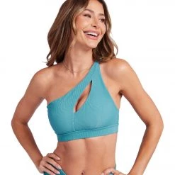 NEW ARRIVALS Onzie Sutra Bra Aquamarine Rib
