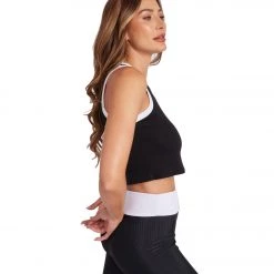 NEW ARRIVALS Onzie Color Block Sculpt Tank Black Combo Core Rib