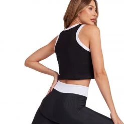 NEW ARRIVALS Onzie Color Block Sculpt Tank Black Combo Core Rib