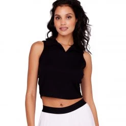 NEW ARRIVALS Onzie Polo Tank Black Core Rib
