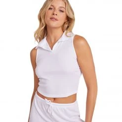 NEW ARRIVALS Onzie Polo Tank White Core Rib