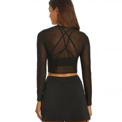 Onzie Sheer Lotus Crop Black Mesh 10 Onzie Sheer Lotus Crop Black Mesh